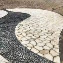 成都 黄金麻冰裂纹地铺石工地铺装案例