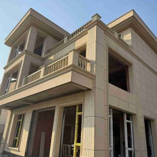 成都 黄金麻花岗岩石材荔枝面外墙干挂效果展示