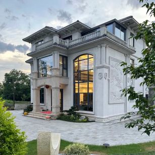 成都 白麻花岗岩私人别墅干挂石材豪华定制