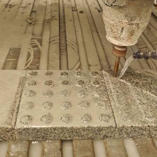 成都 芝麻白花岗岩石材盲人石、盲道石、盲点石