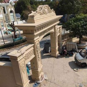 成都 黄金麻荔枝面花岗岩别墅门楼