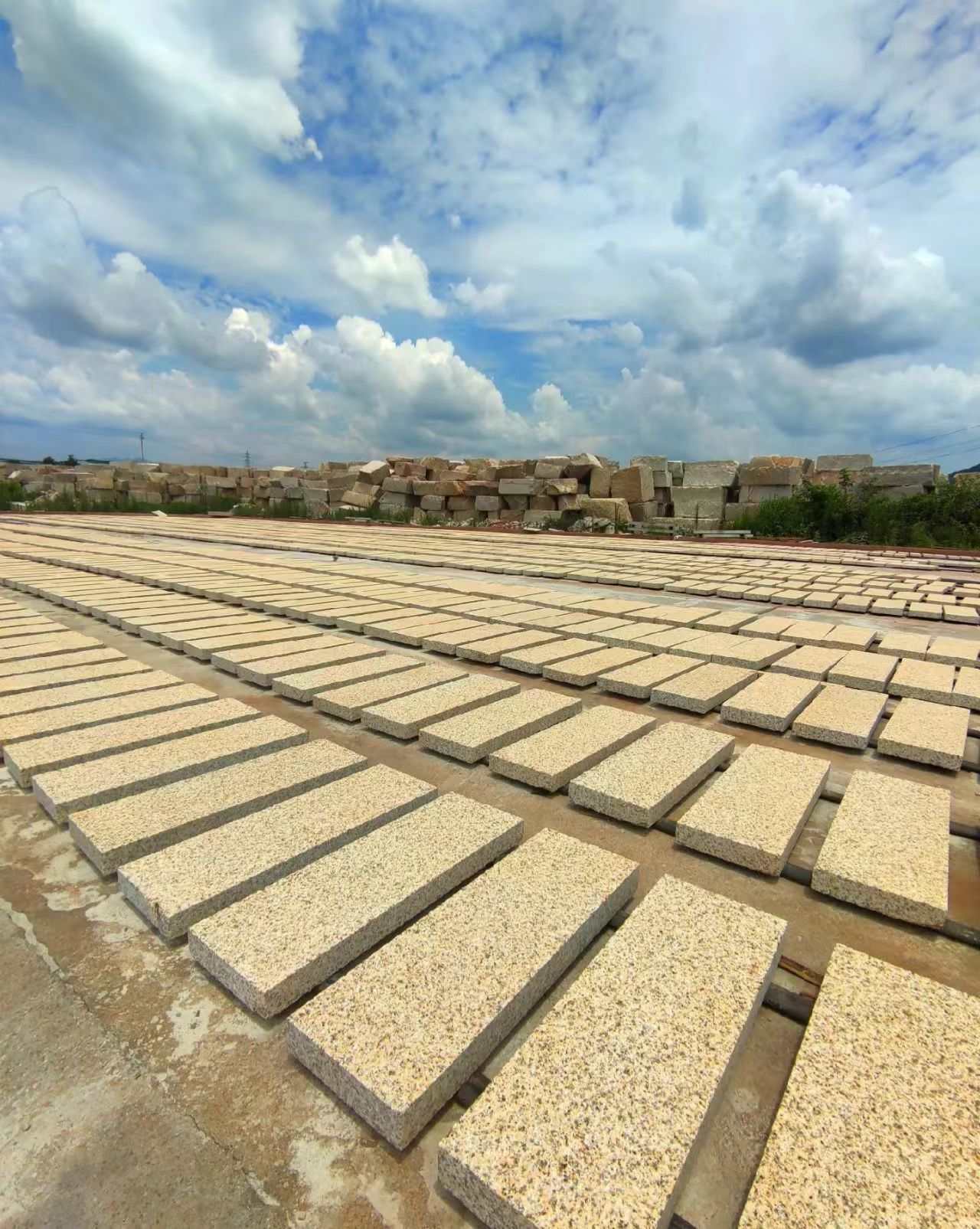 成都 黄金麻花岗岩荔枝面地铺石防护中