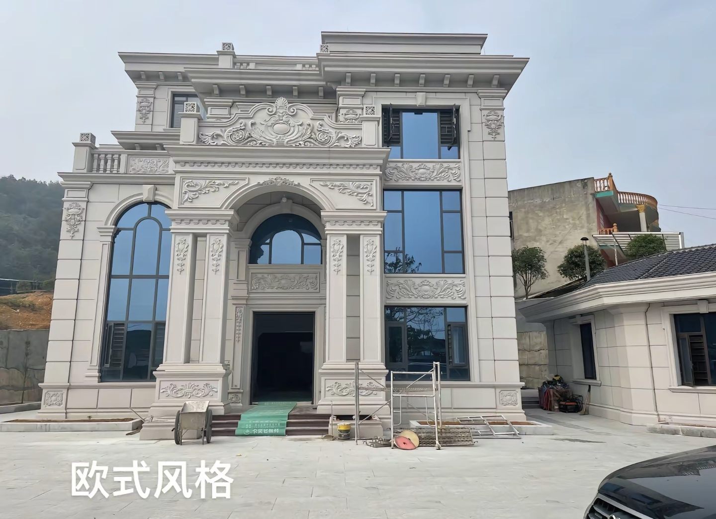 成都 白麻花岗岩别墅外墙干挂