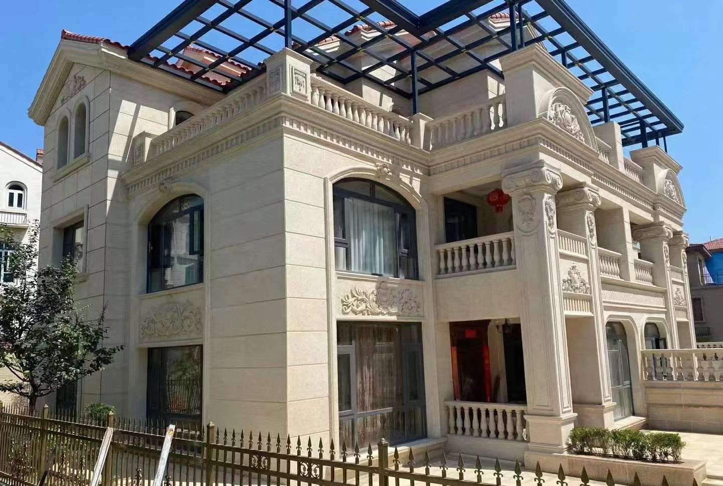 成都 黄金麻花岗岩荔枝面别墅外墙干挂