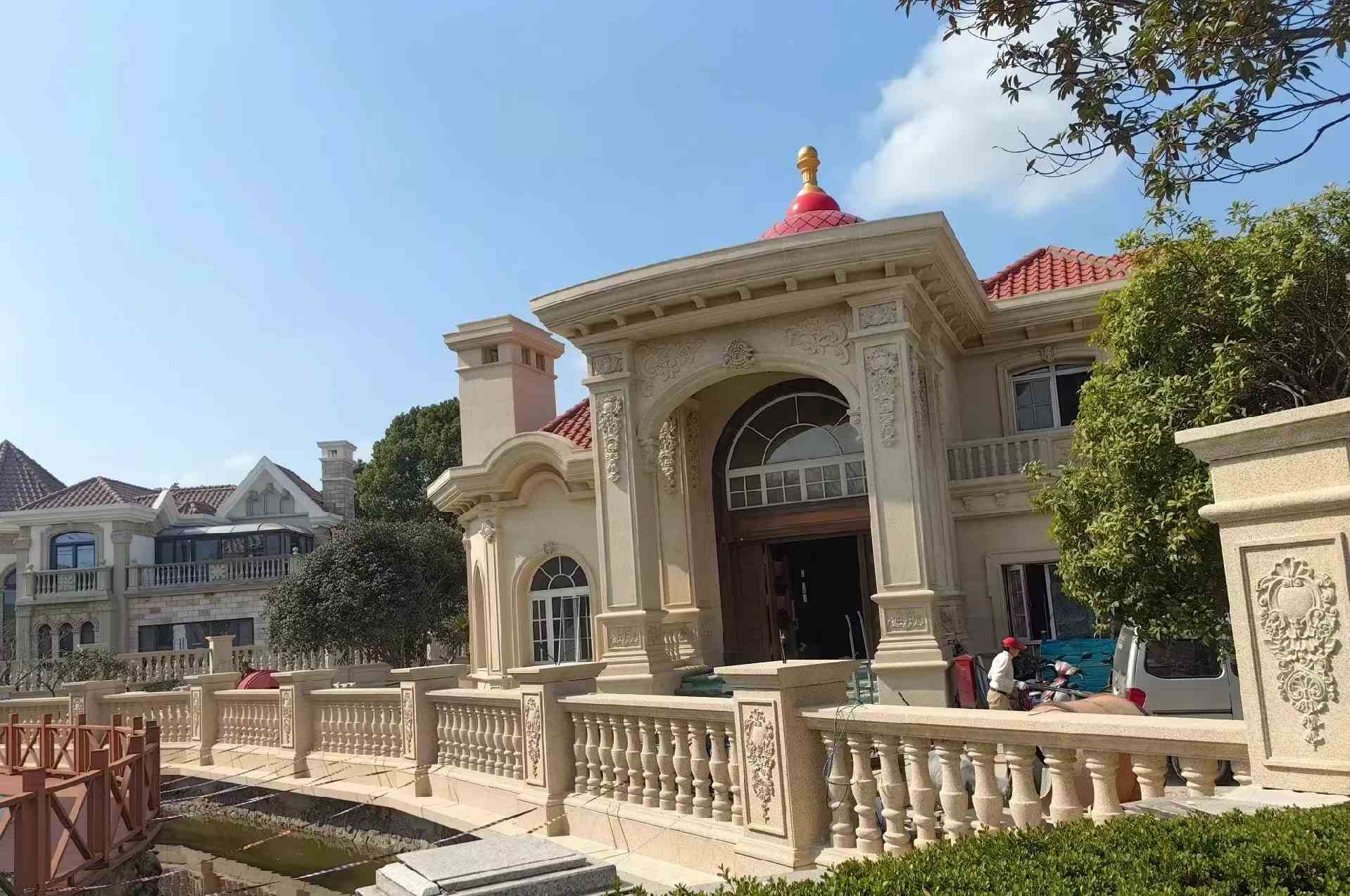 成都 黄金麻花岗岩欧式别墅