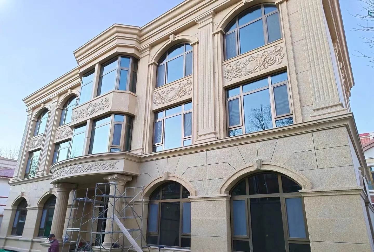 成都 黄金麻花岗岩别墅外墙干挂